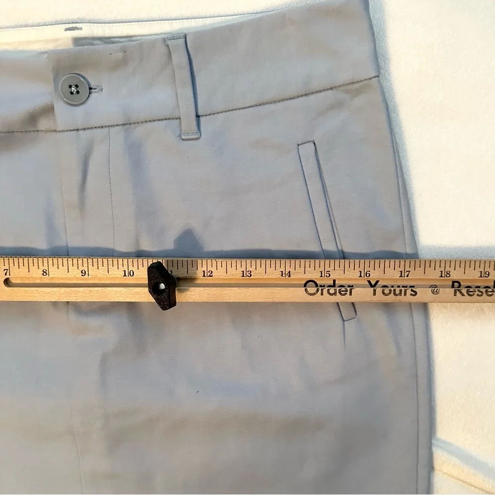 J. Peterman Light Blue Preppy Fitted Mini Skirt 4 Zipper Button Fly Pockets